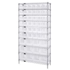 Wire Shelving System with 10 Shelves, 14" x 36" x 74"