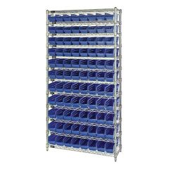 Wire Shelving System with 12 Shelves, 12" x 36" x 74"