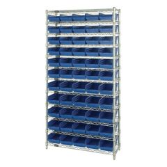 Wire Shelving System with 12 Shelves, 12" x 36" x 74"