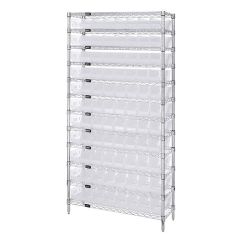 Wire Shelving System with 12 Shelves, 18" x 36" x 74"