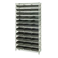 Wire Shelving System with 12 Shelves, 12" x 36" x 74"