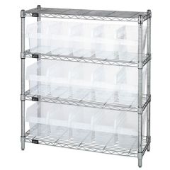 Wire Shelving System with 4 Shelves, 12" x 36" x 39"