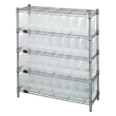 Wire Shelving System with 5 Shelves, 12" x 36" x 39"