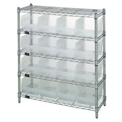 Wire Shelving System with 5 Shelves, 12" x 36" x 39"