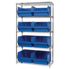 Wire Shelving System with 5 Shelves, 18" x 42" x 74"