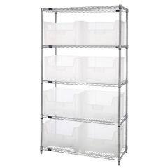 Wire Shelving System with 5 Shelves, 18" x 42" x 74"