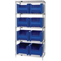 Wire Shelving System with 5 Shelves, 18" x 36" x 74"