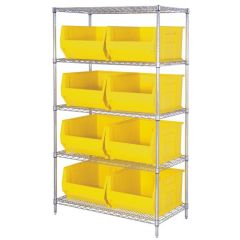 Wire Shelving System with 5 Shelves, 30" x 42" x 74"