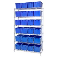 Wire Shelving System with 6 Shelves, 18" x 48" x 74"