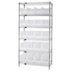 Wire Shelving System with 6 Shelves, 18" x 36" x 74"