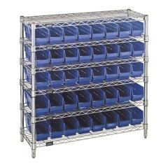 Wire Shelving System with 6 Shelves, 12" x 36" x 36"