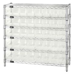 Wire Shelving System with 6 Shelves, 12" x 36" x 36"