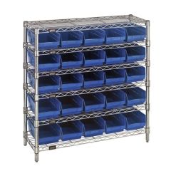 Wire Shelving System with 6 Shelves, 12" x 36" x 36"