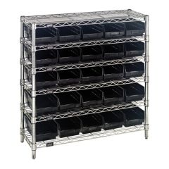 Wire Shelving System with 6 Shelves, 12" x 36" x 36"