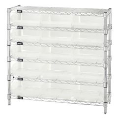 Wire Shelving System with 6 Shelves, 12" x 36" x 36"