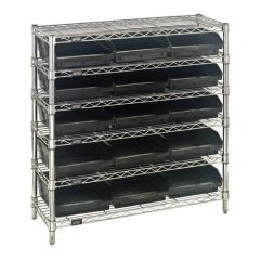 Wire Shelving System with 6 Shelves, 12" x 36" x 36"