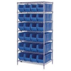 Wire Shelving System with 7 Shelves, 12" x 36" x 74"