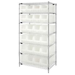 Wire Shelving System with 7 Shelves, 24" x 36" x 74"