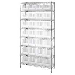 Wire Shelving System with 8 Shelves, 12" x 36" x 74"