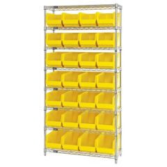 Wire Shelving System with 8 Shelves, 14" x 36" x 74"