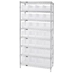 Wire Shelving System with 8 Shelves, 14" x 36" x 74"