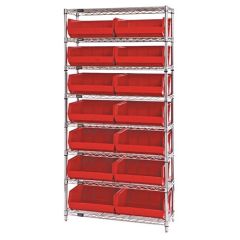 Wire Shelving System with 8 Shelves, 14" x 36" x 74"