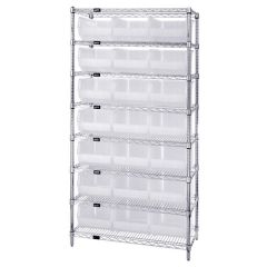 Wire Shelving System with 8 Shelves, 18" x 36" x 74"