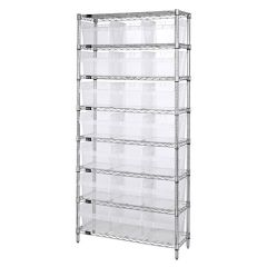 Wire Shelving System with 8 Shelves, 18" x 36" x 74"