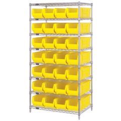 Wire Shelving System with 8 Shelves, 24" x 36" x 74"