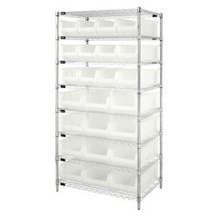 Wire Shelving System with 8 Shelves, 24" x 36" x 74"