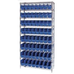 Wire Shelving System with 8 Shelves, 12" x 36" x 74"