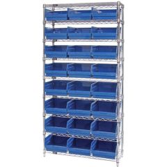 Wire Shelving System with 8 Shelves, 18" x 36" x 74"