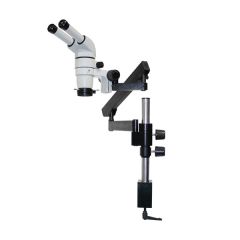 E-Series 20° Fixed Binocular Microscope with Articulating Arm & High Intensity LED Ring Light