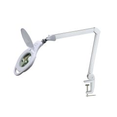 Scienscope ML2-5D-30 Adjustable LED Magnifier Lamp with 5" Round, 5 Diopter Lens & C-Clamp, White