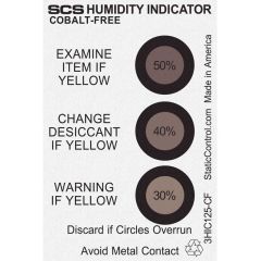 SCS 3HIC125-CF 3-Spot Cobalt-Free Humidity Indicator Card, 30% 40% 50% RH Can of 125