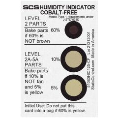 SCS 51060HIC125-CF 3-Spot Cobalt-Free Humidity Indicator Card, 5% 10% 60% RH Can of 125