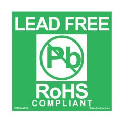 SCS ROHSLABEL RoHS Lead-Free Labels, Green, 1.75" x 1.75", Roll of 500