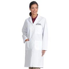 Fashion Seal® 400 Poplin Traditional Womens' Lab Coat with Stitched Back Belt, 1 Inner & 2 Oversized Outer Pockets, White