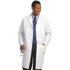 Fashion Seal® 482 Heavyweight Twill Knee-Length Mens' Lab Coat with 1 Inner & 2 Outer Pockets, White