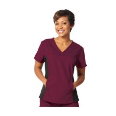 7511 Fashion Seal® Womens' Side Flex Modern Fit Tunic, Burgundy with Black Trim