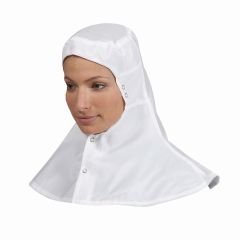 Capucha Worklon® LD-100 de poliéster Taffeta de contorno abierto, blanco