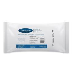 Teknipure TS1MFI70-99 TekniSat Presaturated Z-Folded Microfiber Presaturated Wipers, 70% IPA, 9" x 9"