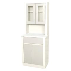 UMF Medical 6130 Treatment Cabinet with Upper Cabinet, 2 Doors, 1 Drawer & 1 Shelf, White, 25" x 65" x 16"