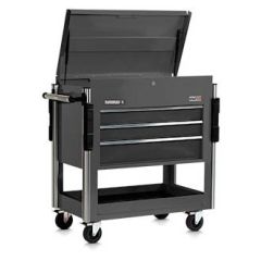 Vidmar VJUC3743-3 E-Series Modular Steel Utility Cart with 3 Drawers & Lift-Up Top, Gray, 20" x 37" x 43"