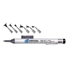 Virtual Industries V8901-HLM-ESD ESD-Safe PEN-VAC™ Vacuum Pen Kit with 6 High-Temp Conductive Silicone Black Vacuum Cups & Probes, 1/4", 3/8", 1/2" dia.