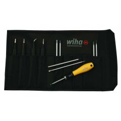 Wiha 26970 12-Piece SYSTEM 4 Drive-Loc Set with Tweezers, includes Canvas Pouch