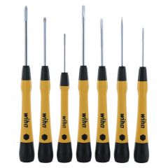 WIHA 27392 7-Piece ESD-Safe Precision Slotted & Phillips Screwdriver Set with PicoFinish® Handles (Set of 3)