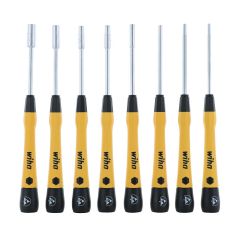 WIHA 27789 8-Piece ESD-Safe Precision Metric Nut Driver Set with PicoFinish® Handles includes Canvas Pouch (Set of 3)