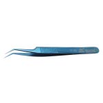 Aven Tools 18851 Blue-Tek 51-SS Stainless Steel Tweezers with Fine, Angled Tips, 4.76" OAL