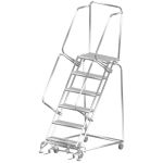 Ballymore SS063214G Stainless Steel Lockstep Ladder with 6 Grated Steps, 32" x 52" x 93"